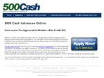 Secure Online Cash Advance Payday Loans - 500cash. com. au