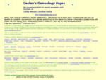 Lesley's Genealogy - Homepage
