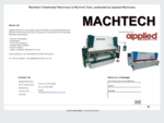 Home of Machtech Sheetmetal Machinery Machine Tools, presented by Applied Machinery