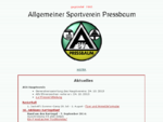 Der Allgemeine Sportverein Pressbaum, seine Sektionen und Zweigvereine